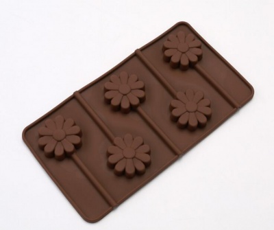 花✿のシリコン製のチョコレートトレー　花系のぼうつきキャンデモデル